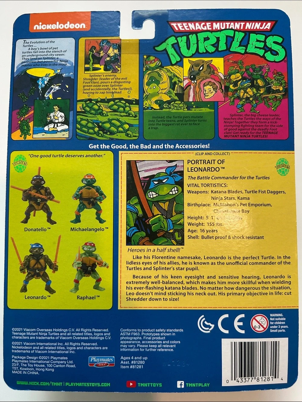 Teenage Mutant Ninja Turtles Leonardo Action Figure - Blue & Green